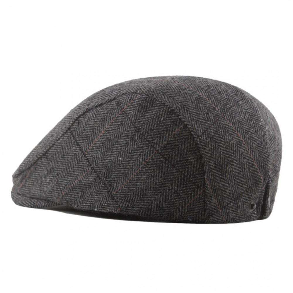 Adult Herringbone Flat Cap Hat - Small Medium - Grey - Jehovah's ...